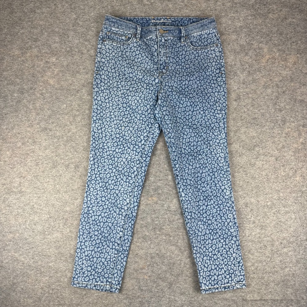 Tommy Bahama Spots of Dots High Rise Ankle Jeans 28" Marina Wash Womens 10